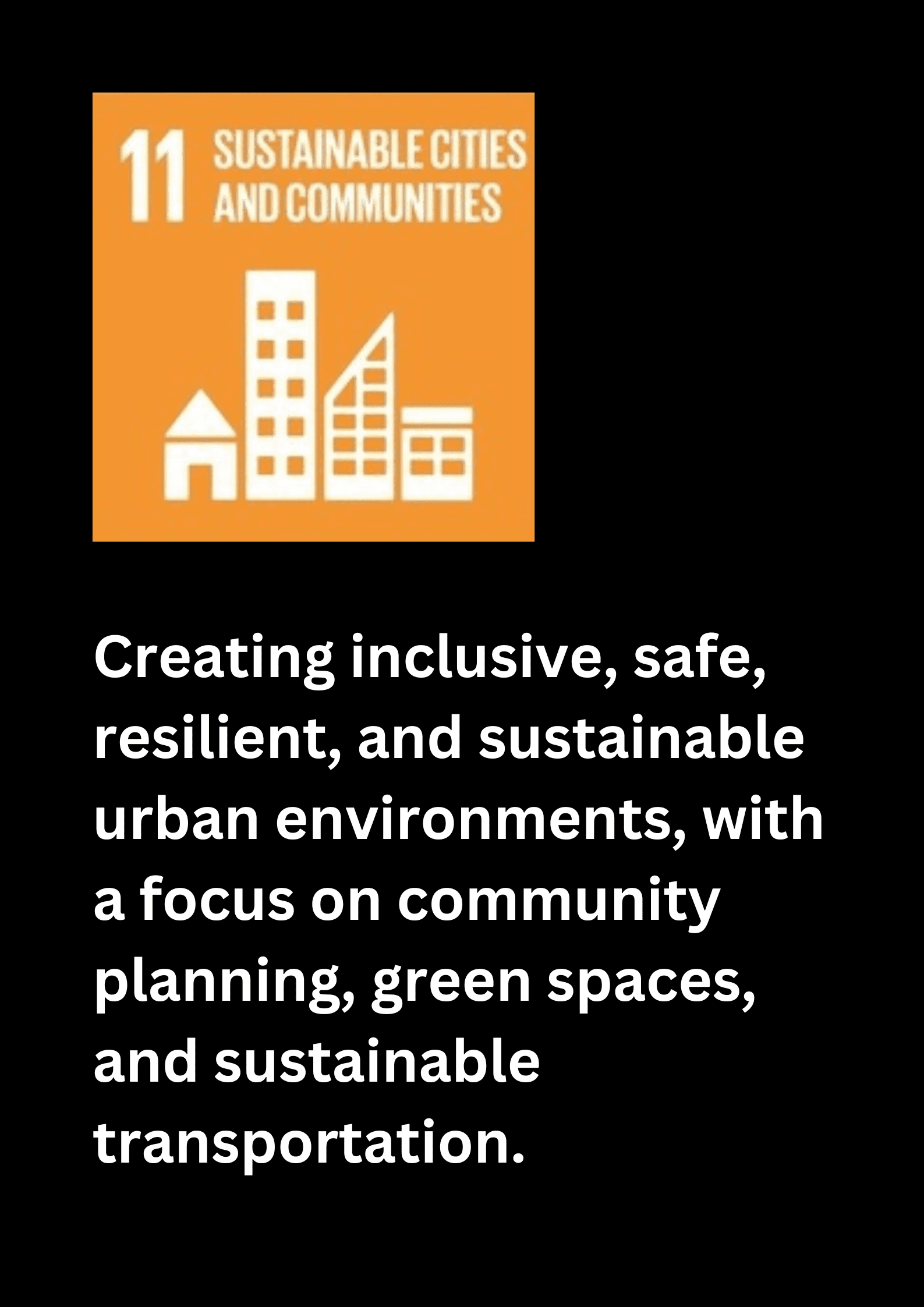 Sustainable cities and communities